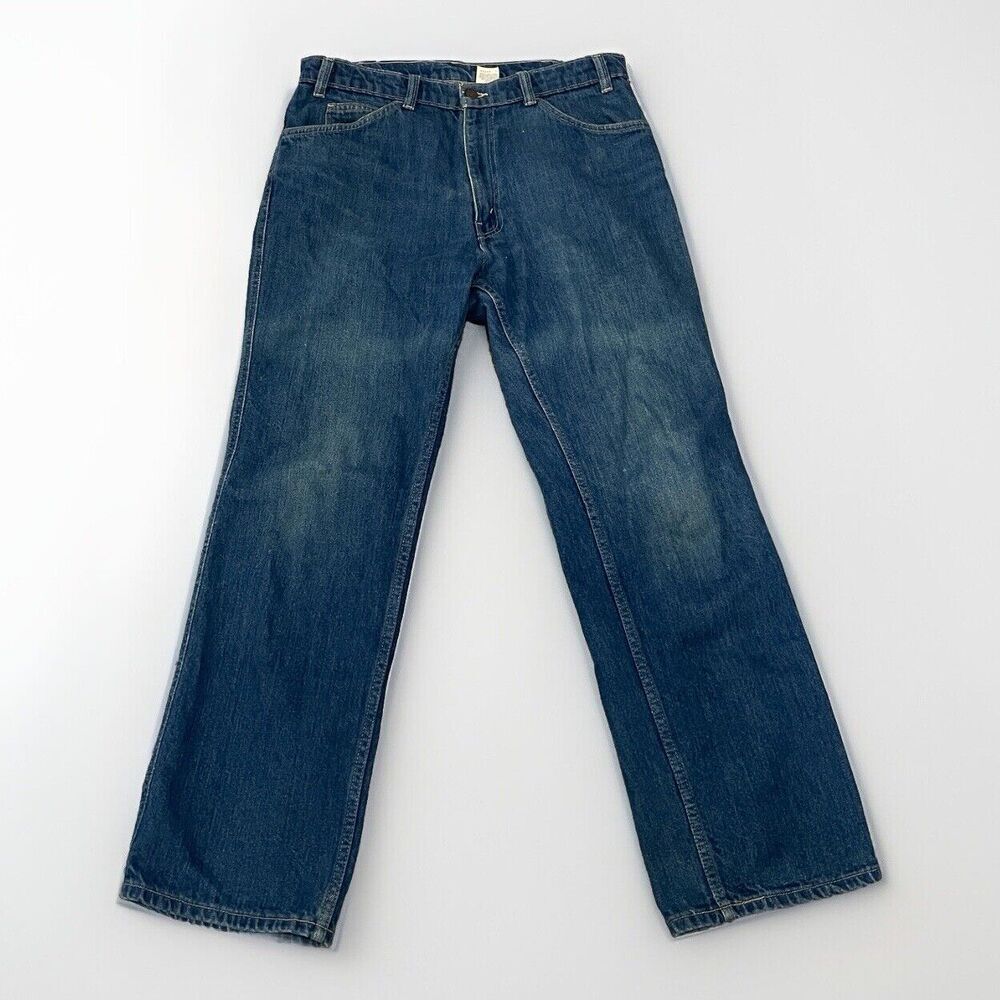 Vintage Orange Tab 80s Levis Jeans Mens 34x30 Blue Straight Medium Dark Denim